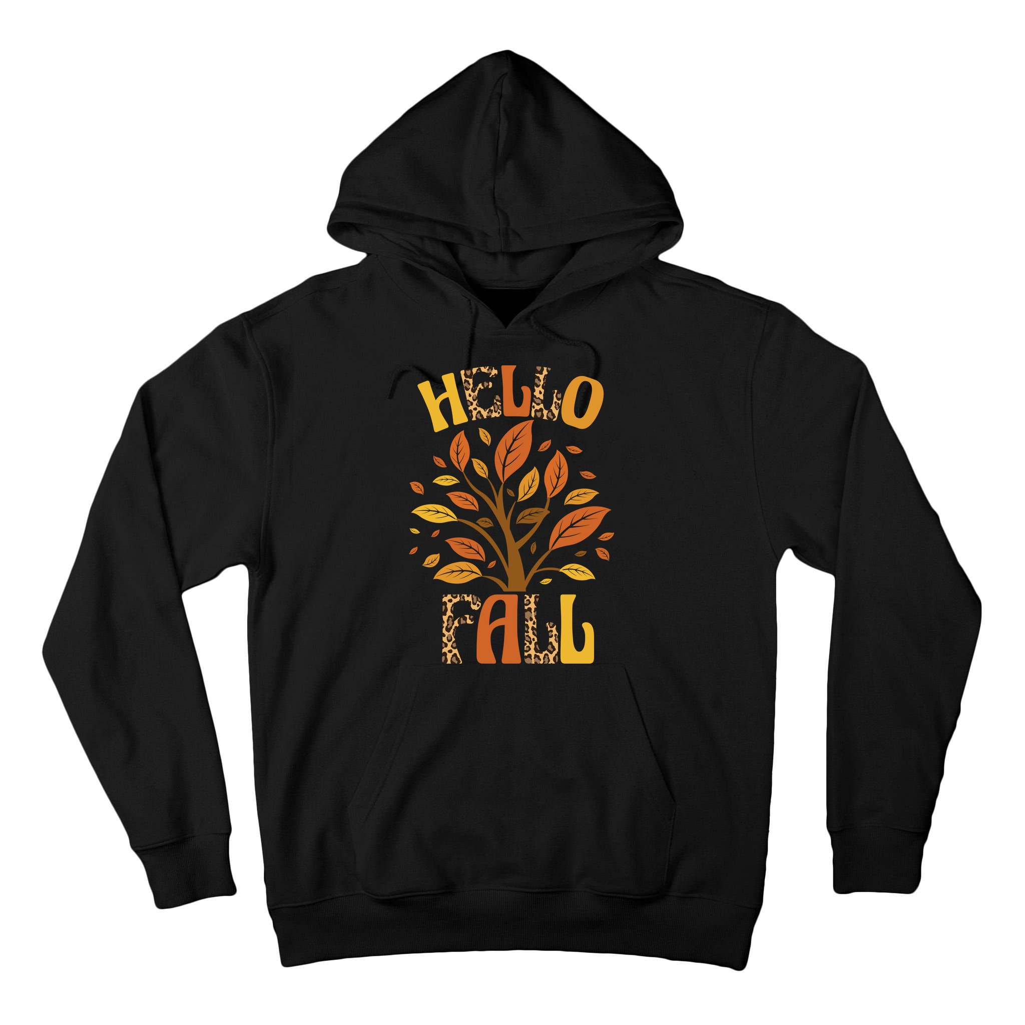 Hello Fall Leopard Season Nature Tall Hoodie