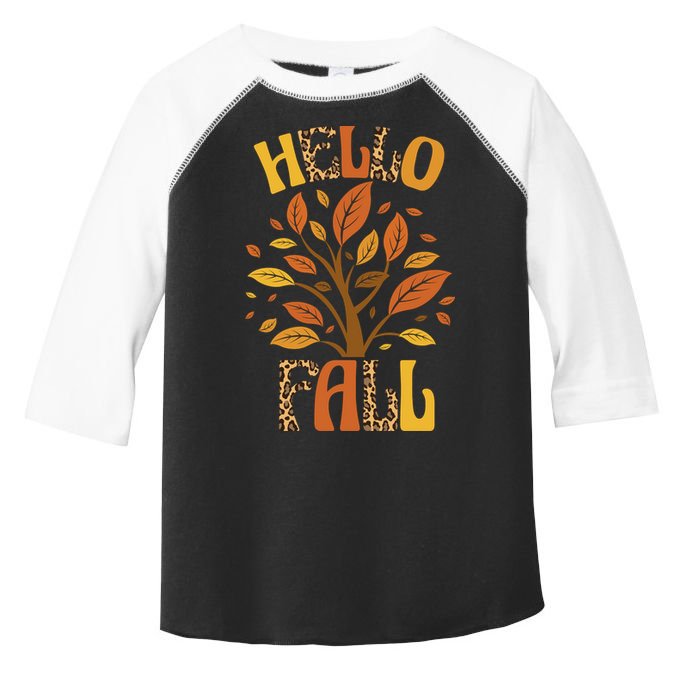 Hello Fall Leopard Season Nature Toddler Fine Jersey T-Shirt