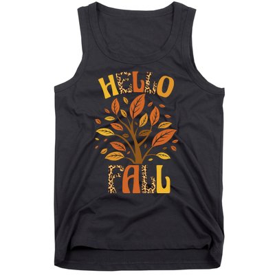 Hello Fall Leopard Season Nature Tank Top