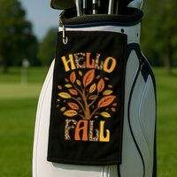 Hello Fall Leopard Season Nature Golf Towel