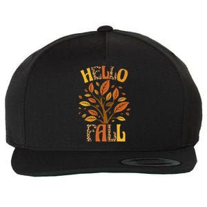 Hello Fall Leopard Season Nature Wool Snapback Cap