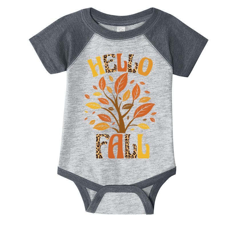 Hello Fall Leopard Season Nature Infant Baby Jersey Bodysuit