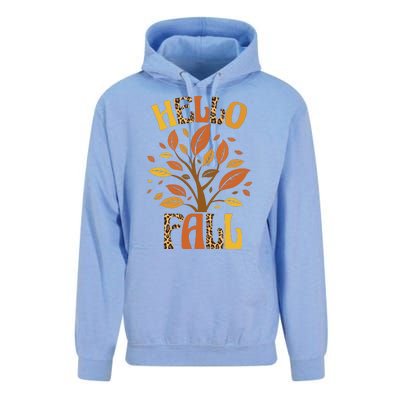 Hello Fall Leopard Season Nature Unisex Surf Hoodie