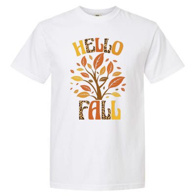 Hello Fall Leopard Season Nature Garment-Dyed Heavyweight T-Shirt