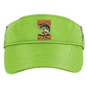 Hooked For Life Funny Fishing Bass Fish Design Adult Drive Performance Visor