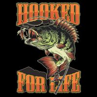 Hooked For Life Funny Fishing Bass Fish Design Impact Tech Backpack