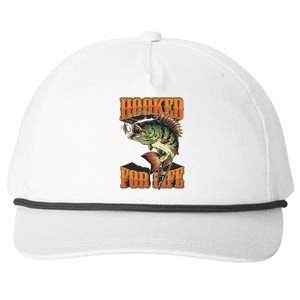 Hooked For Life Funny Fishing Bass Fish Design Snapback Five-Panel Rope Hat