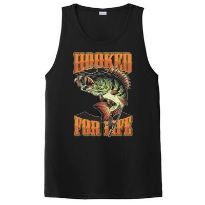 Hooked For Life Funny Fishing Bass Fish Design PosiCharge Competitor Tank