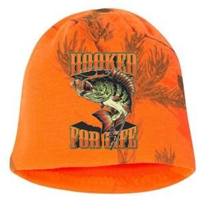 Hooked For Life Funny Fishing Bass Fish Design Kati - Camo Knit Beanie