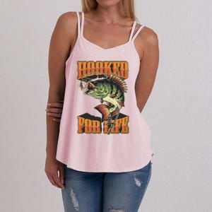 Hooked For Life Funny Fishing Bass Fish Design Women's Strappy Tank