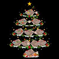 Halibut Fish Lover Xmas Lighting Halibut Christmas Tree Gift Cooling Performance Crew T-Shirt