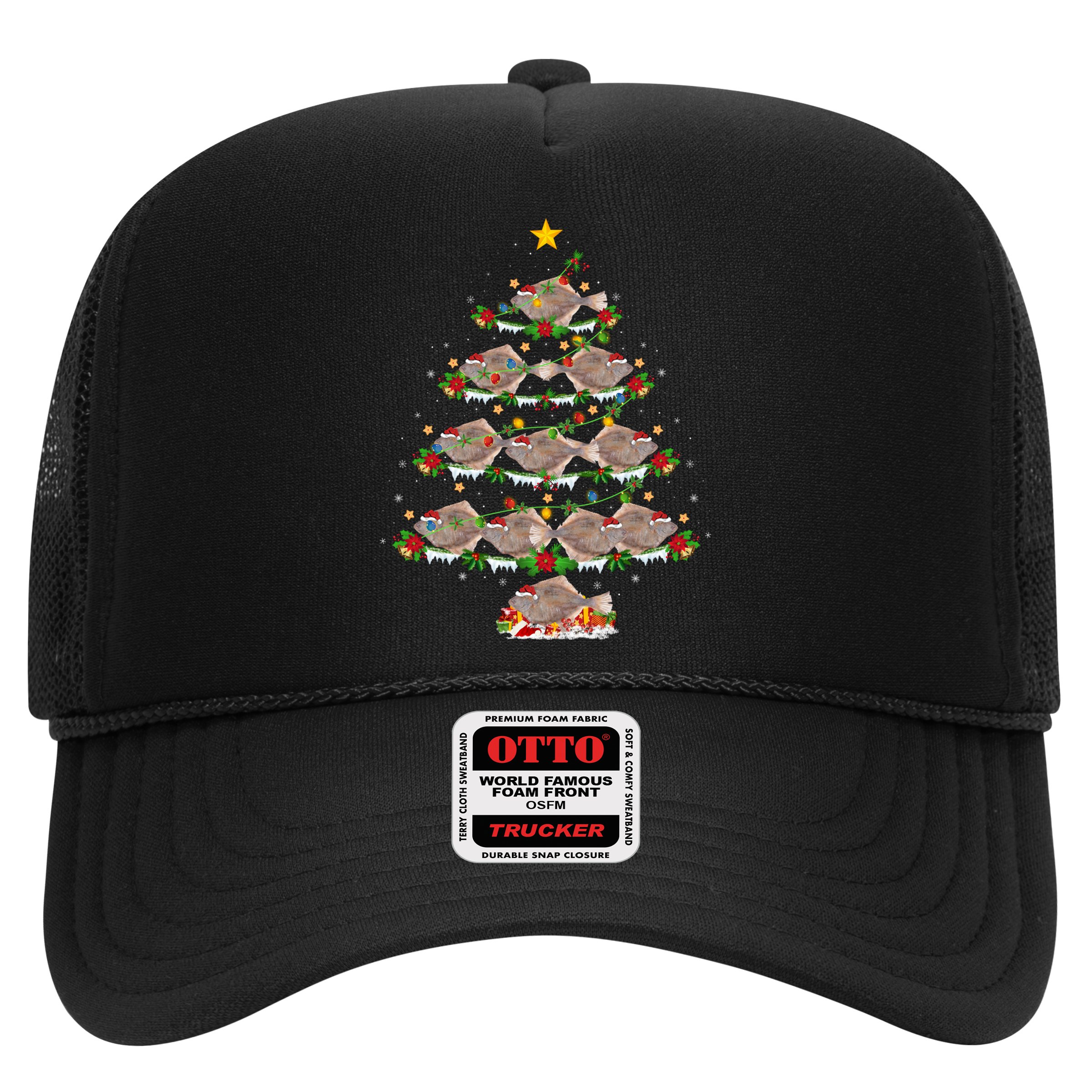 Halibut Fish Lover Xmas Lighting Halibut Christmas Tree Gift Hat