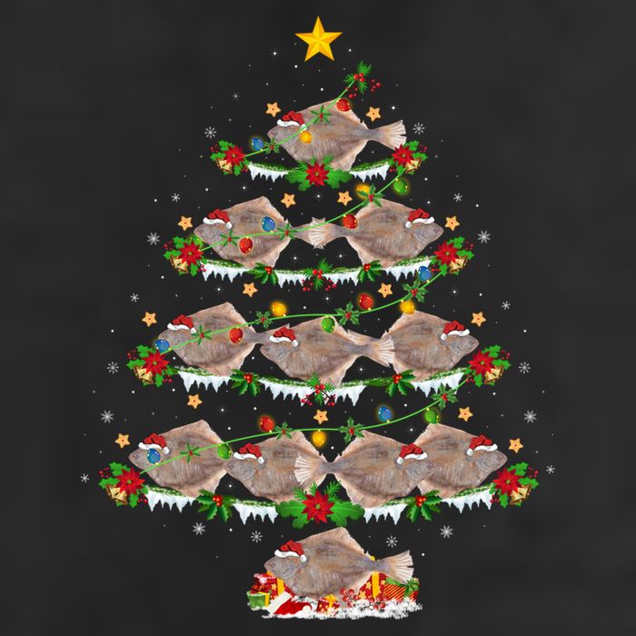 Halibut Fish Lover Xmas Lighting Halibut Christmas Tree Gift Hat