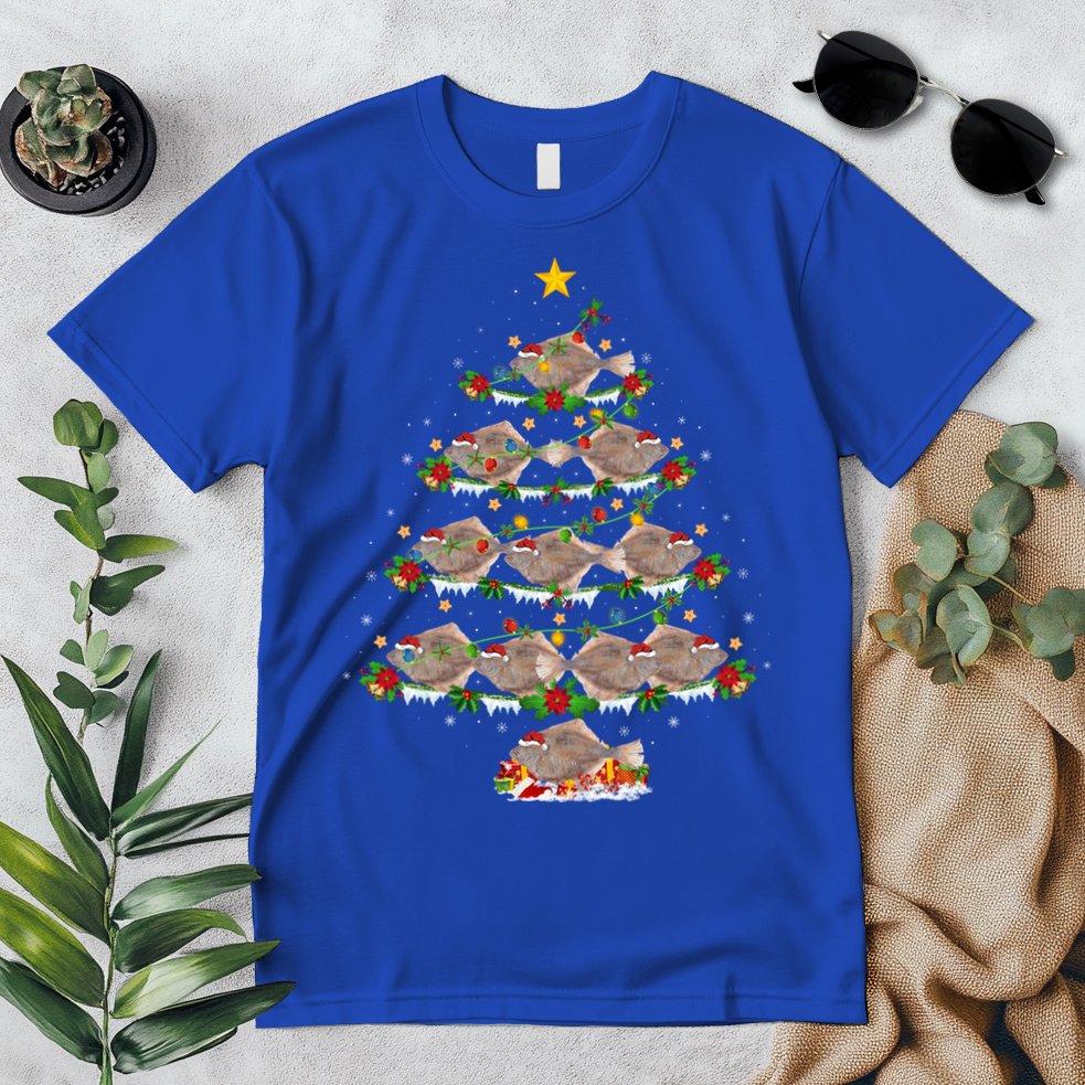 Halibut Fish Lover Xmas Lighting Halibut Christmas Tree Gift Premium T-Shirt