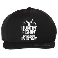 Hunting Fishing Loving Everyday Funny Hunter Fisherman Gift Wool Snapback Cap