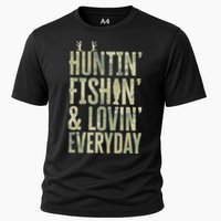 Hunting Fishing Loving Every Day Fathers Day Camo Cooling Performance Crew T-Shirt