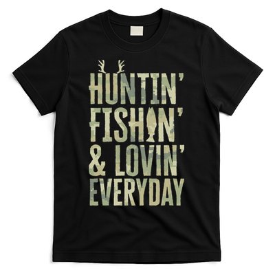 Hunting Fishing Loving Every Day Fathers Day Camo T-Shirt