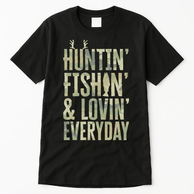 Hunting Fishing Loving Every Day Fathers Day Camo Tall T-Shirt