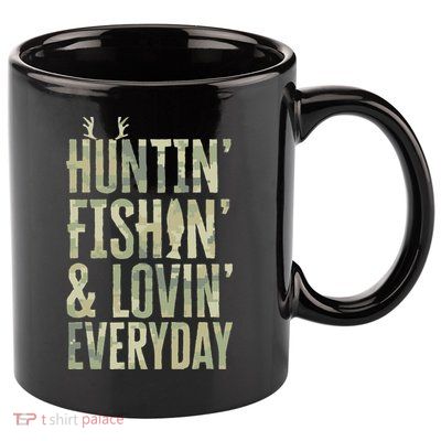 Hunting Fishing Loving Every Day Fathers Day Camo 11oz C Handle Ceramic Mug