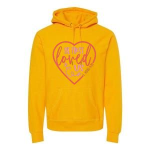 He First Loved Us Easter Christian Valentines Day Premium Hoodie