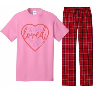 He First Loved Us Easter Christian Valentines Day Pajama Set