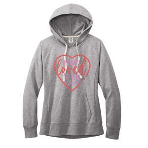 He First Loved Us Easter Christian Valentines Day Women's Fleece Hoodie