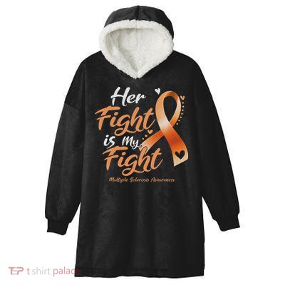 Her Fight My Fight Ms Multiple Sclerosis Awareness Women Hooded Wearable Blanket
