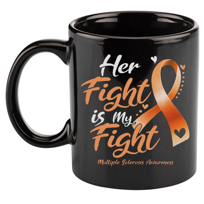 Her Fight My Fight Ms Multiple Sclerosis Awareness Women 11oz C Handle Ceramic Mug