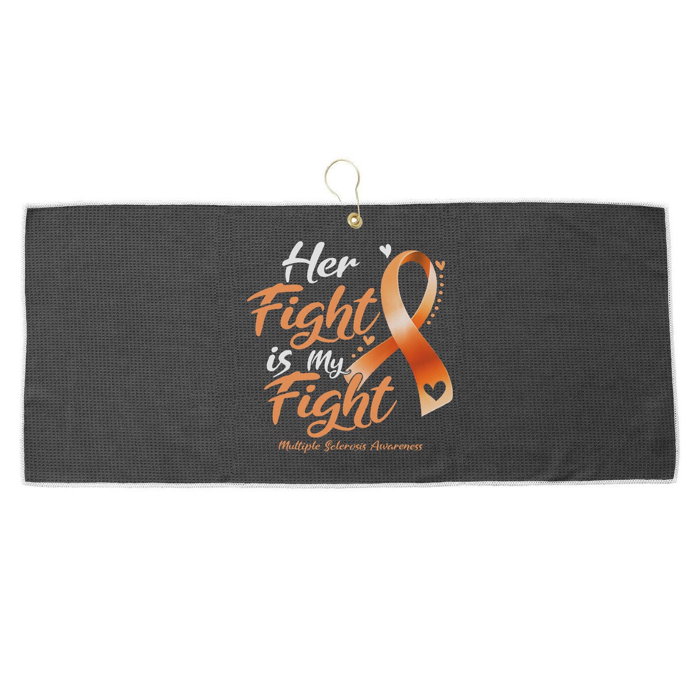 Her Fight My Fight Ms Multiple Sclerosis Awareness Women Large Microfiber Waffle Golf Towel