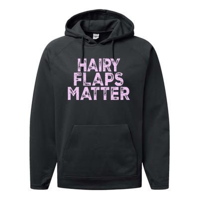 Hairy Flaps Matter Rude Joke Naughty Performance Fleece Hoodie