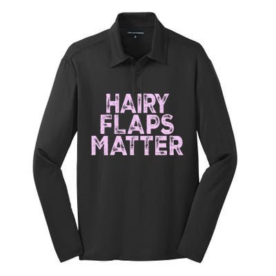 Hairy Flaps Matter Rude Joke Naughty Silk Touch Performance Long Sleeve Polo