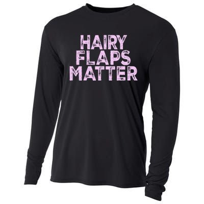 Hairy Flaps Matter Rude Joke Naughty Cooling Performance Long Sleeve Crew