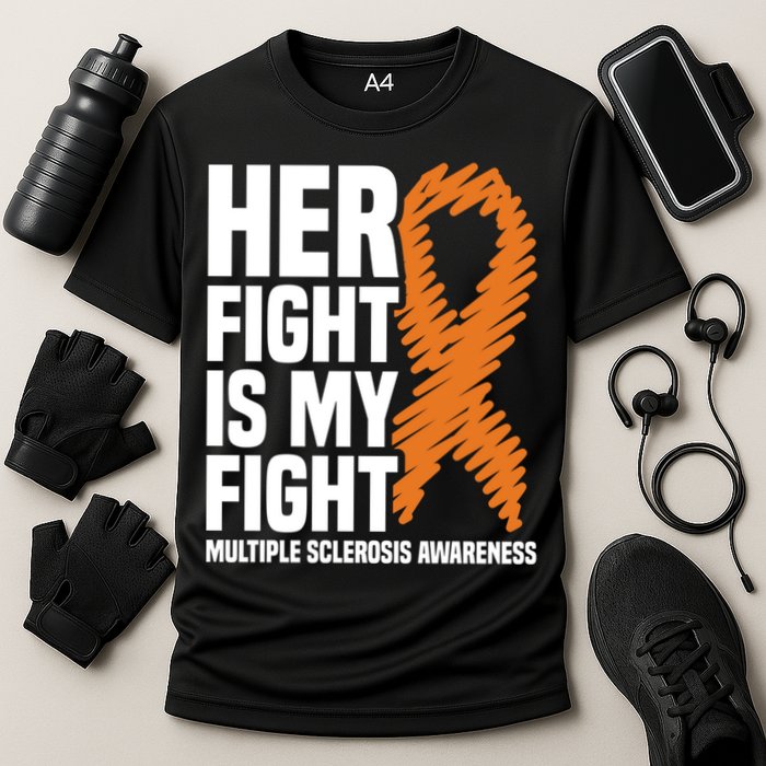 Her Fight My Fight Ms Multiple Sclerosis Awareness Gift Cooling Performance Crew T-Shirt