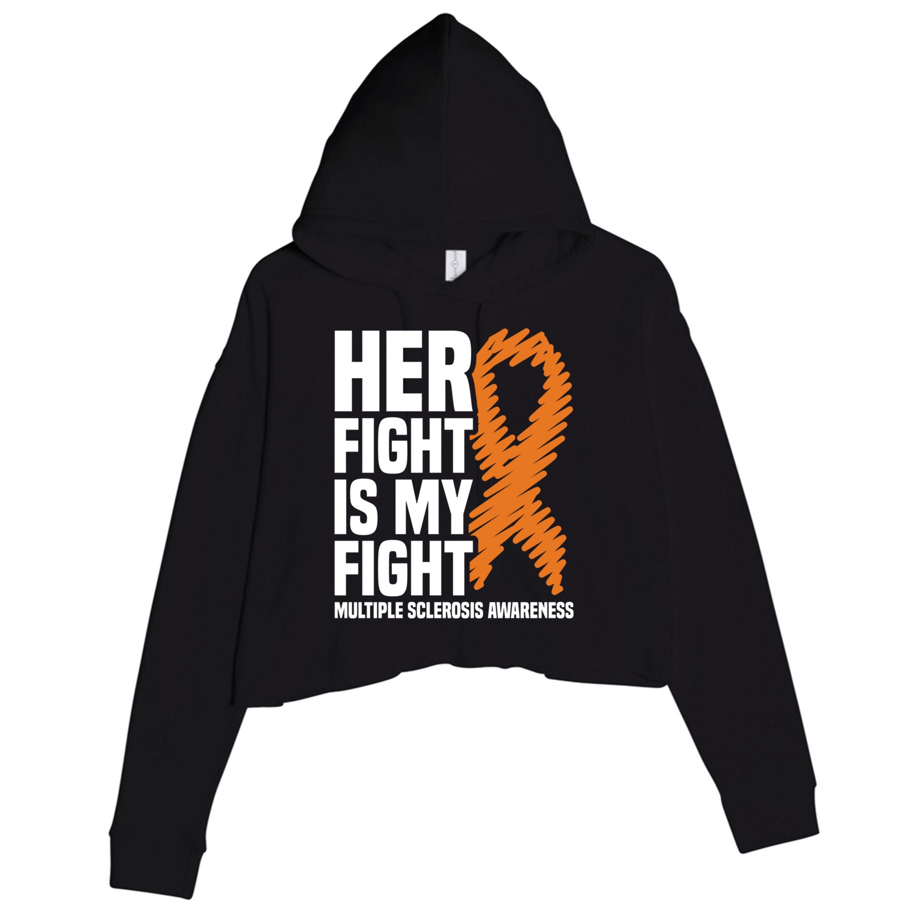 Her Fight My Fight Ms Multiple Sclerosis Awareness Gift Crop Fleece Hoodie