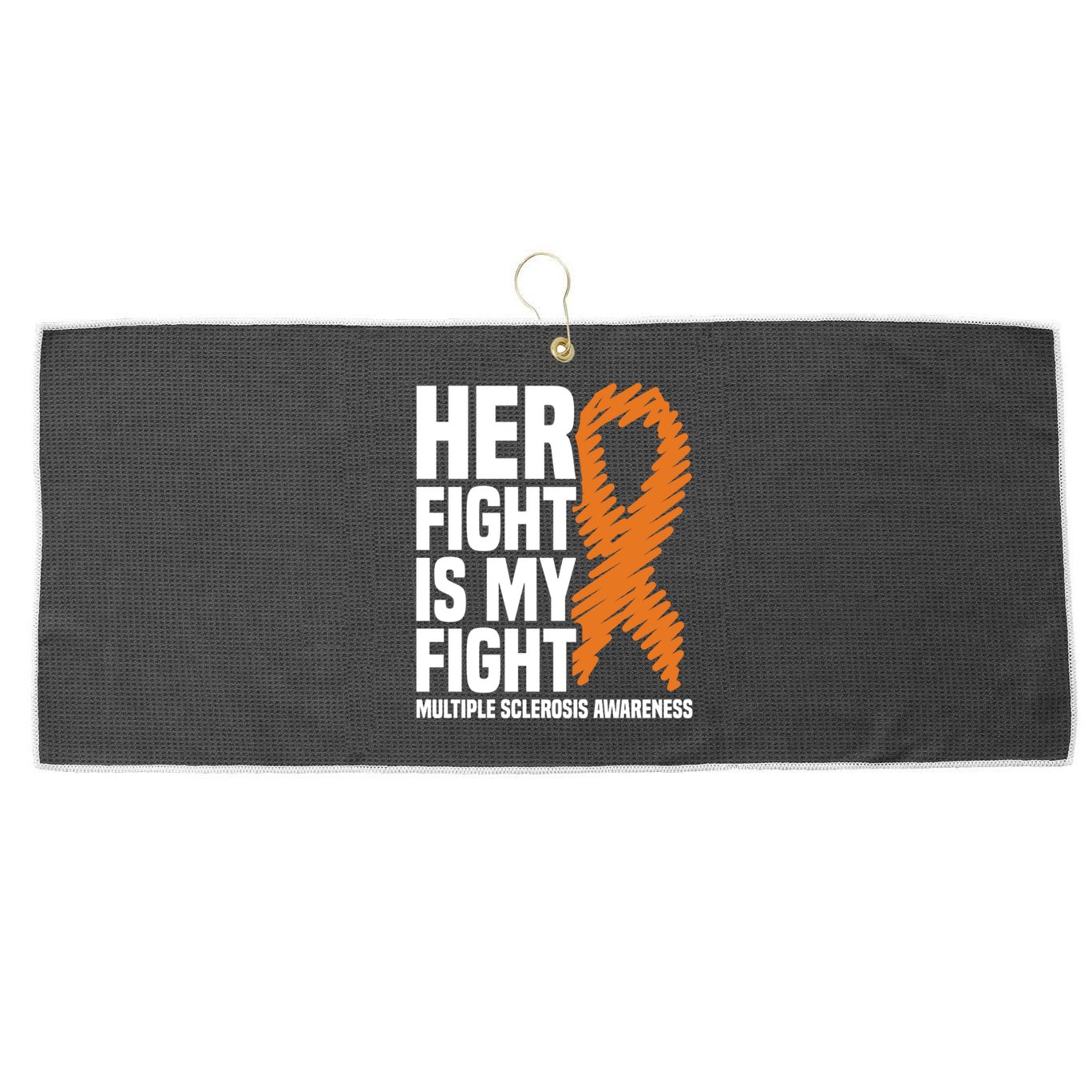 Her Fight My Fight Ms Multiple Sclerosis Awareness Gift Large Microfiber Waffle Golf Towel