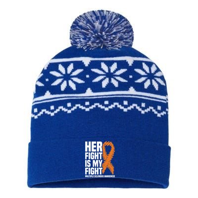 Her Fight My Fight Ms Multiple Sclerosis Awareness Gift USA-Made Snowflake Beanie