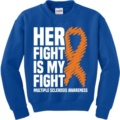 Her Fight My Fight Ms Multiple Sclerosis Awareness Gift Kids Sweatshirt