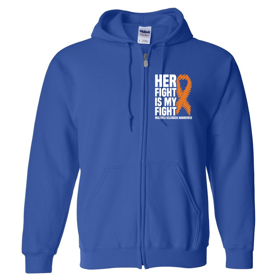 Her Fight My Fight Ms Multiple Sclerosis Awareness Gift Full Zip Hoodie