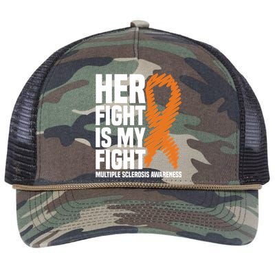 Her Fight My Fight Ms Multiple Sclerosis Awareness Gift Retro Rope Trucker Hat Cap