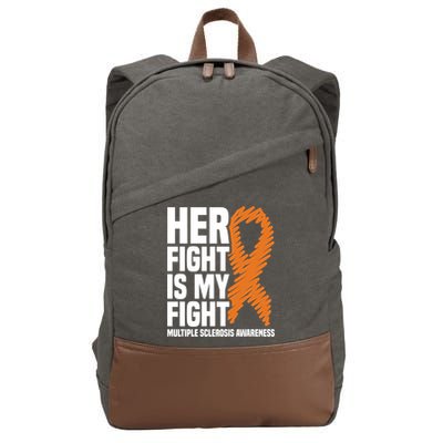Her Fight My Fight Ms Multiple Sclerosis Awareness Gift Cotton Canvas Backpack