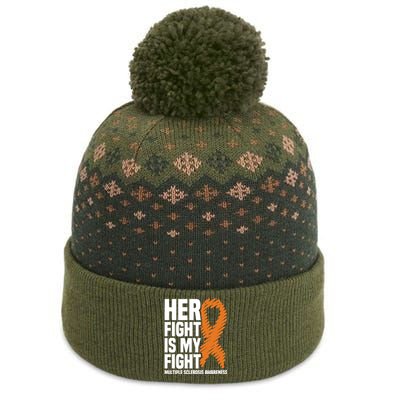 Her Fight My Fight Ms Multiple Sclerosis Awareness Gift The Baniff Cuffed Pom Beanie