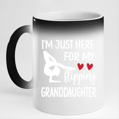 Here For My Granddaughter Gymnastics Grandma Of Gymnast Gift 11oz Black Color Changing Mug