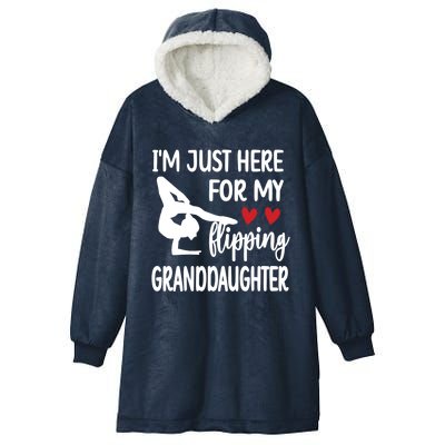 Here For My Granddaughter Gymnastics Grandma Of Gymnast Gift Hooded Wearable Blanket