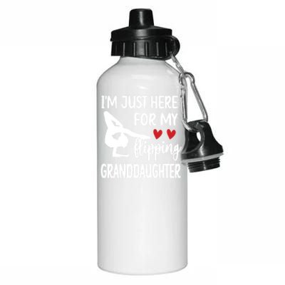 Here For My Granddaughter Gymnastics Grandma Of Gymnast Gift Aluminum Water Bottle