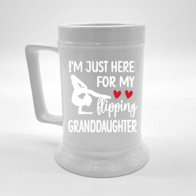 Here For My Granddaughter Gymnastics Grandma Of Gymnast Gift Beer Stein