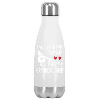 Here For My Granddaughter Gymnastics Grandma Of Gymnast Gift Stainless Steel Insulated Water Bottle