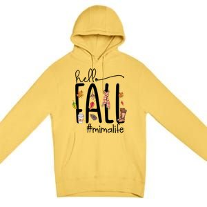 Hello Fall Mima Life Cute Halloween Autumn Grandma Gift Premium Pullover Hoodie