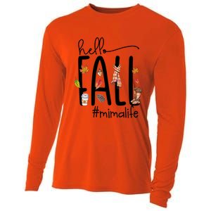 Hello Fall Mima Life Cute Halloween Autumn Grandma Gift Cooling Performance Long Sleeve Crew