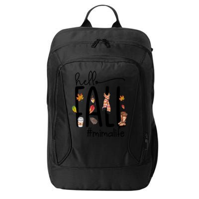 Hello Fall Mima Life Cute Halloween Autumn Grandma Gift City Backpack