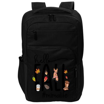 Hello Fall Mima Life Cute Halloween Autumn Grandma Gift Impact Tech Backpack